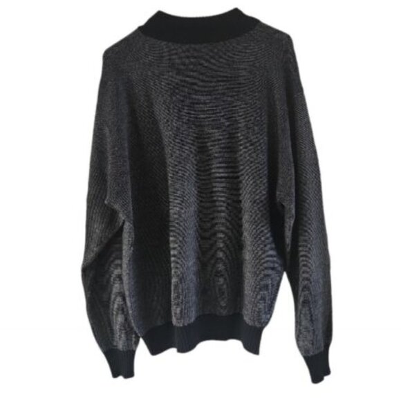 Peter Millar Black Textured Extrafine Italian Merino Wool 1/4 Zip Sweater XL - Picture 6 of 7